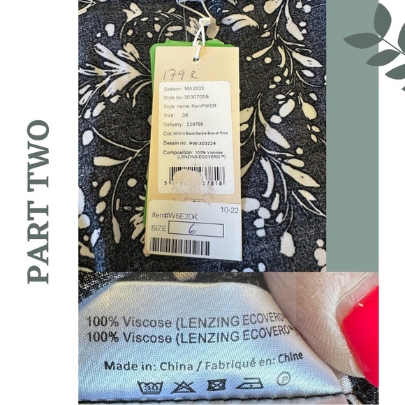 Part Two Day Dress Wrap with Balloon Sleeve and Smocked Cuff Size 6 - Picture 7 of 10